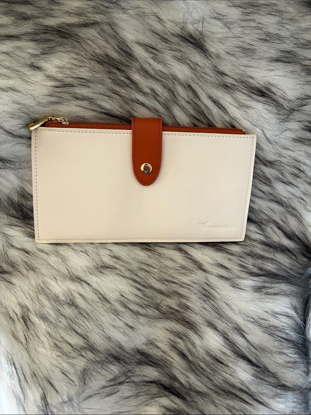 Women's Trifold Wallet - Cream with Tan Accent
